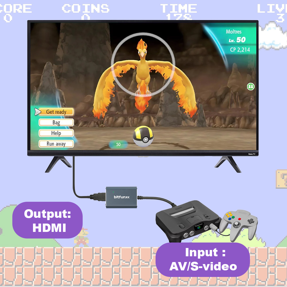 محول فيديو Bitfunx 720P Svideo - مراجعة Gaming Console In Tv وسعره