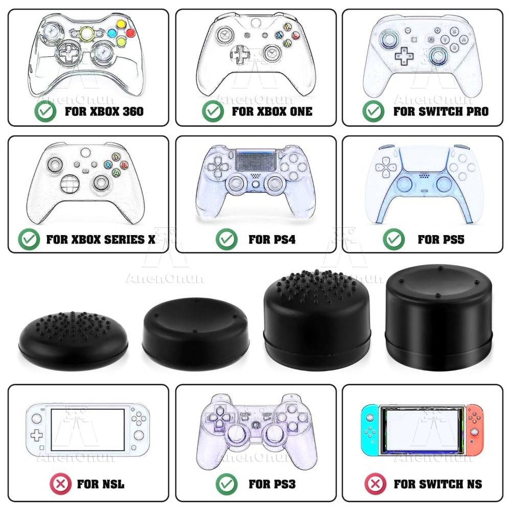 8 قطعة قبضة الإبهام قبعات تحكم - مراجعة Gaming Console Joystick وسعره