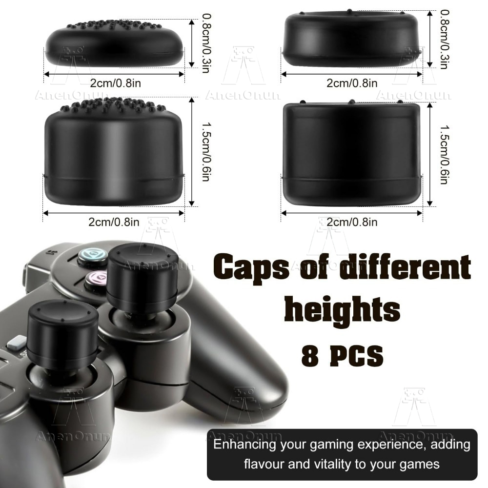 8 قطعة قبضة الإبهام قبعات تحكم - مراجعة Gaming Console Joystick وسعره